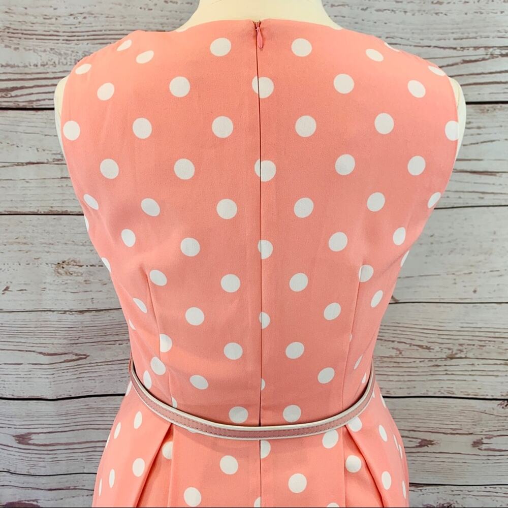 Madison Leigh peach and white dot with belt dress - Picture 9 of 12